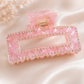 Pink Marble Hair clip